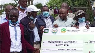 Governor Kahiga also disbursed cheques for Wakulima Dairy worth Kshs. 20 million.