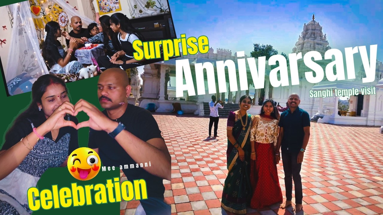 SURPRISE ANNIVERSARY CELEBRATION💕😍 #meeammanni #surprise #vlog #sanghitemple