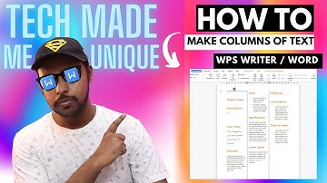 How to make 3 columns in wps office writer | 2 columns in wps office writer
