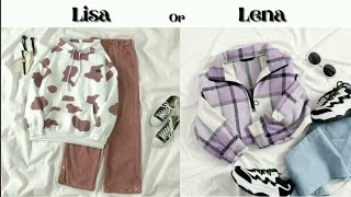 LISA OR LENA 😍 [ fashion styles] (would you rather) #youtube #2024  #lenactolisa #lisalenaclothes