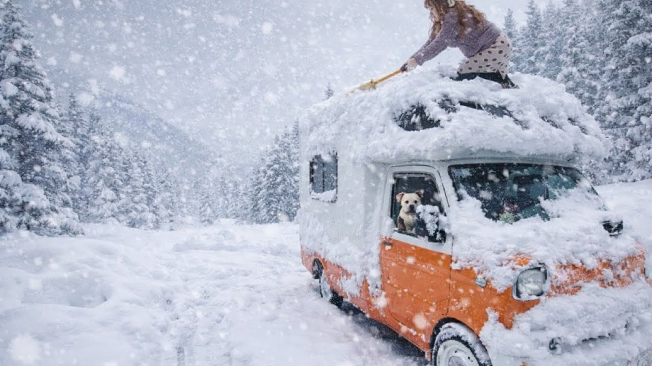 女ひとりと愛犬で危険レベルの大雪車中生活【大寒波】【雪中車中泊】
