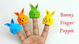 DIY BUNNY FINGER PUPPET \/ Paper Crafts For School \/ Paper Craft \/ Easy kids craft ideas \/ Rabbit