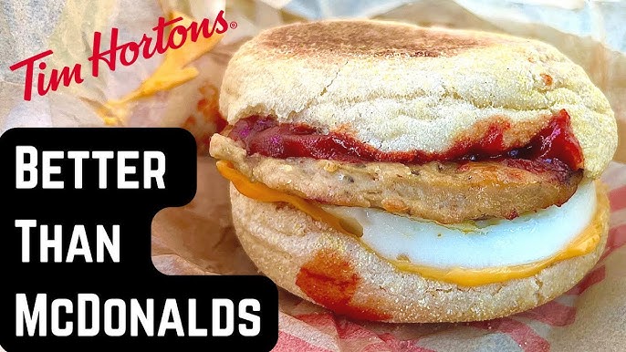 Tim Hortons ☕ Belgian Waffle Breakfast Sandwich • Food Review 