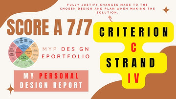 IB MYP Design ePortfolio Report: Criterion C Strand iv Walkthrough