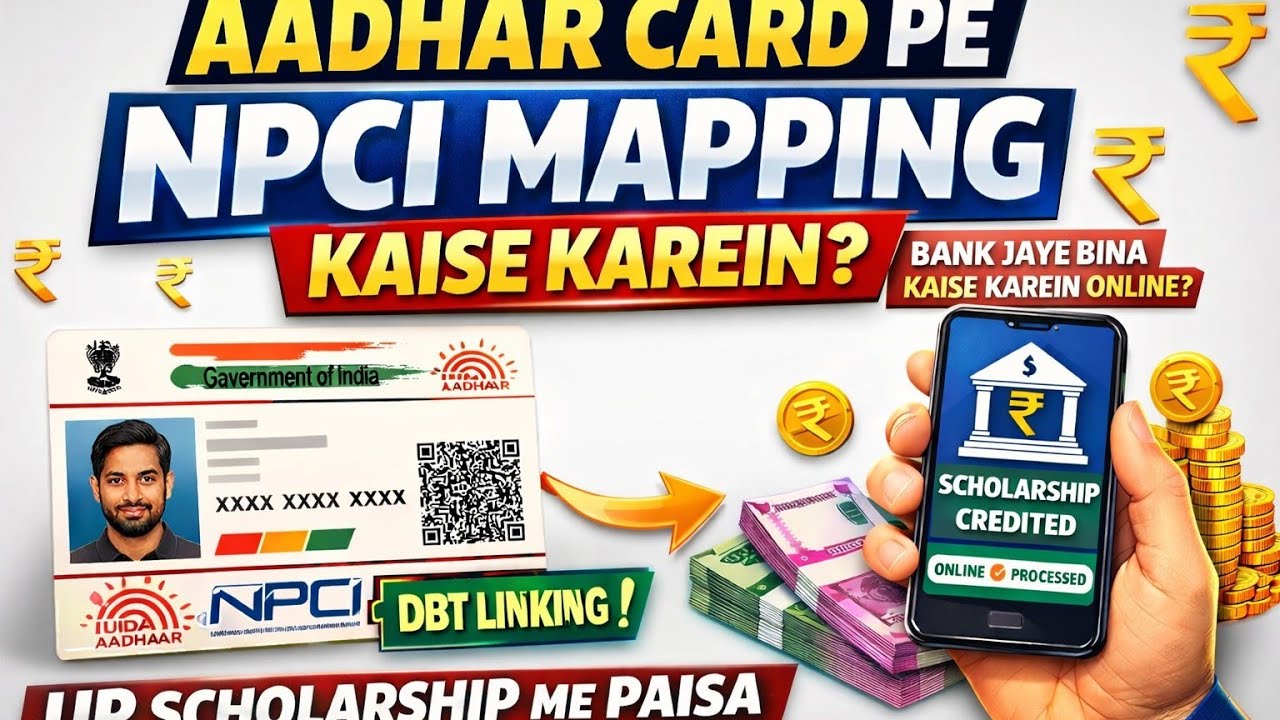 NPCI Mapping Bank Account Online in 3 Minutes😮🤗|| UP Schlarship 2025-26 NPCI Mapping Bank Account