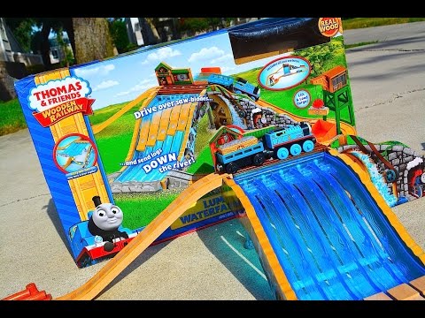 Thomas And Friends LUMBER YARD WATERFALL ADVENTURE 2014 Wooden Railway Toy Train Review By Mattel