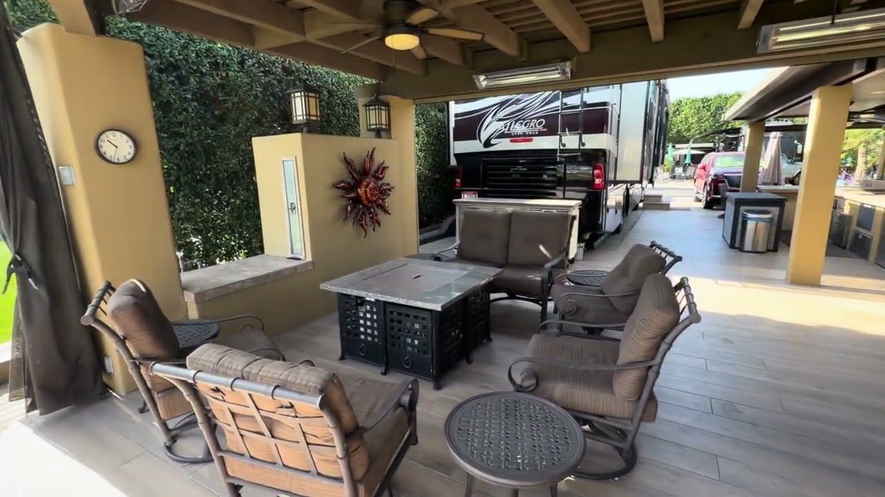 RV lot 160 at Outdoor Resort Indio - Morning Sun, Mountain Views | Luxury Golf Course RV Lot Tour