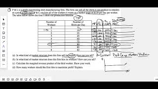 2005 AP Micro FRQ#3 (Labor) (Factor Markets)