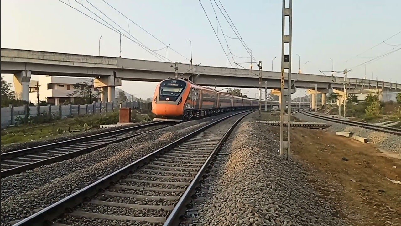 back to back fast trains at 130 speed at bobbili - YouTube