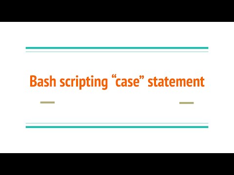 Bash scripting “case” statement