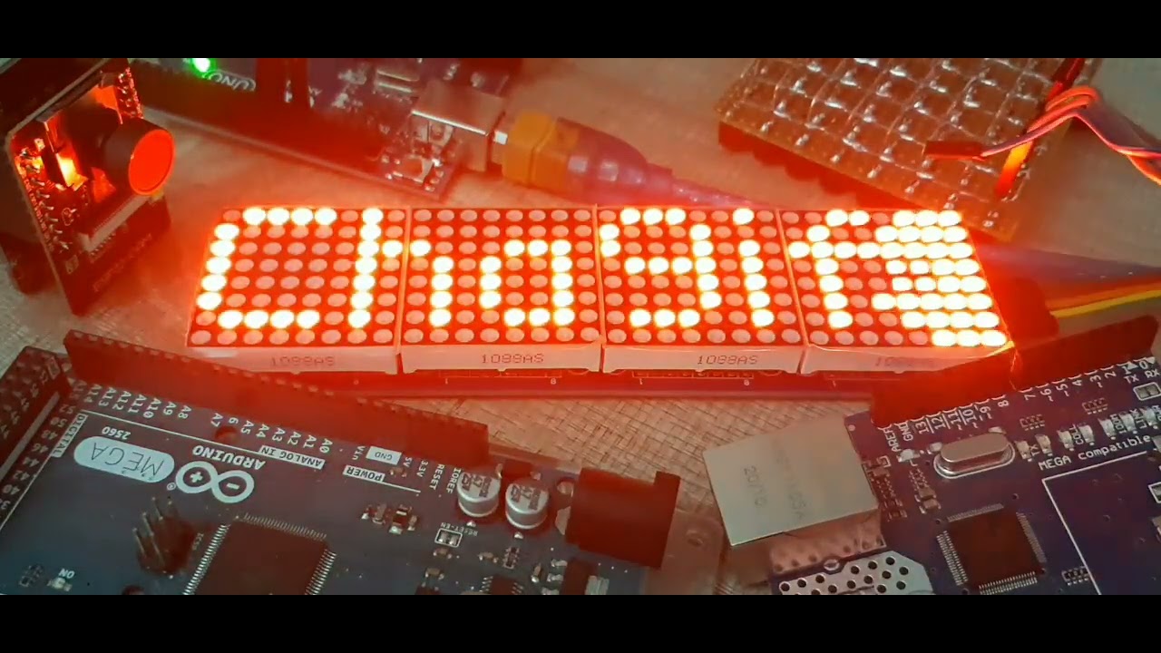 TEST arduino matrix LED 32X8 X4 Max7219 module - YouTube