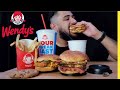 WENDY'S  JALAPEÑO POPPER CHICKEN SANDWICH + TRIPLE BACONATOR + FROSTY MUKBANG!