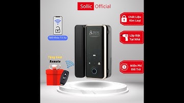 Khoá vân tay thông minh Sollic SK-01 giành cho cửa kính cường lực kết nối điện thoại mở từ xa