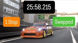 GT7 Nissan 350z ‘07 RB26 Swapped World Touring Car Tokyo 600pp Full Race 25:58.215