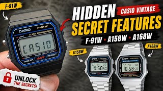 Casio Vintage Watch Hidden Features | Secret Functions You Didn't Know F91W A158W A168W