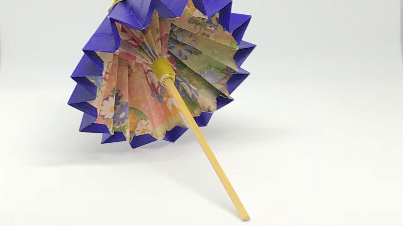 おりがみ 折り方が簡単 開いたり閉じたりする折りたたみ式の番傘 和傘 Youtube