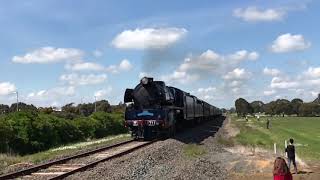 Steam train in slow motion