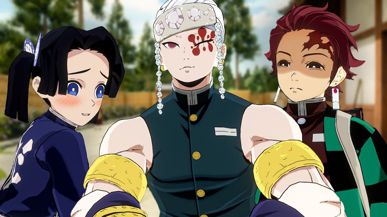 Tengen Uzui tenta pegar Aoi no Demon Slayer Vr