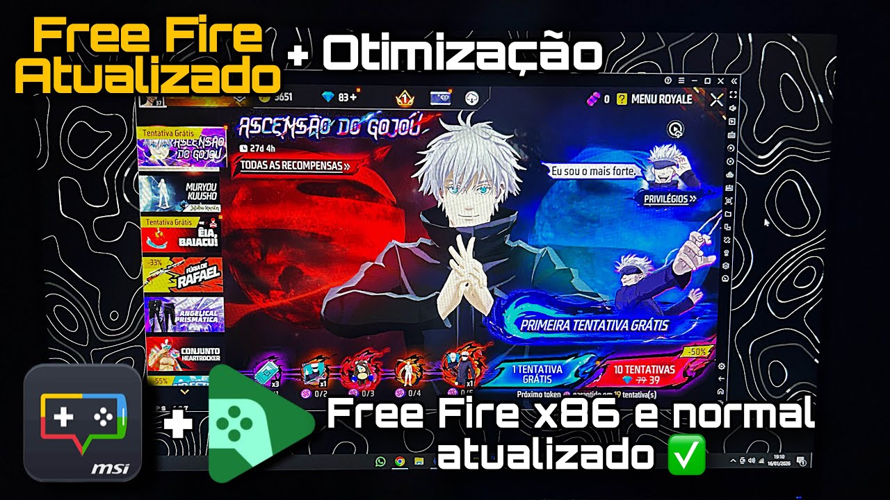 Como Instalar Free Fire no PC ATUALIZADO 🔥 MSI 5.9 + x86 | Com e Sem Tela Parada