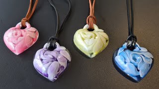 #1483 Incredible Resin 'Petal' Heart Pendants