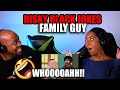 Hilarious reaction to family guy risky black jokes