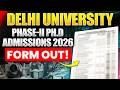 Delhi University Phase 2 Ph.D Admission 2026 Form Out | Ph.D Admission Form Out For DU | Full Detail