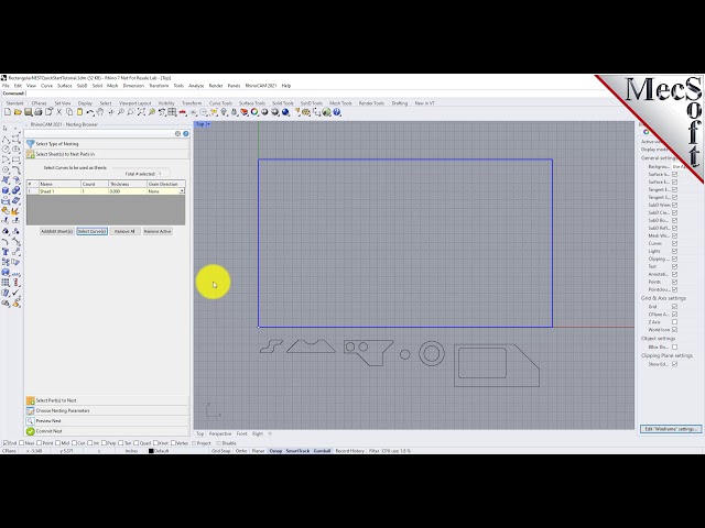 RhinoCAM 2021 Rectangular Nesting Quick Start