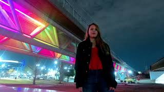 Full Rainbow Bridge at Tempe Town Lake in Tempe, Arizona l Metro Light Rail Bridge l News