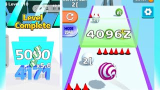 {[ 4096^ ]} Epic Ball Run 3D vs Satisfying Number Master Run & Merge gameplay