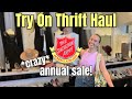 Unreal annual designer sale at salvation army  tryon thrift haul