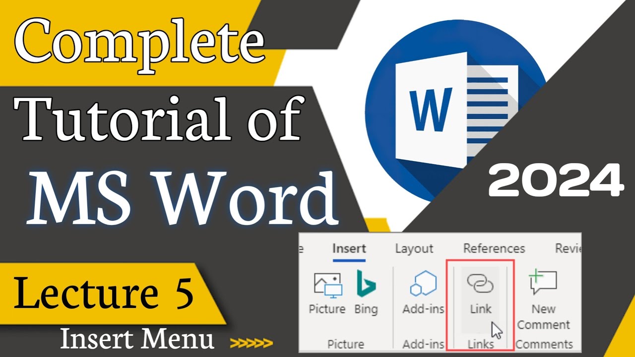 MS Word Tutorial 2024 | Lecture 5 | Hyperlink| Bookmark | Cross ...