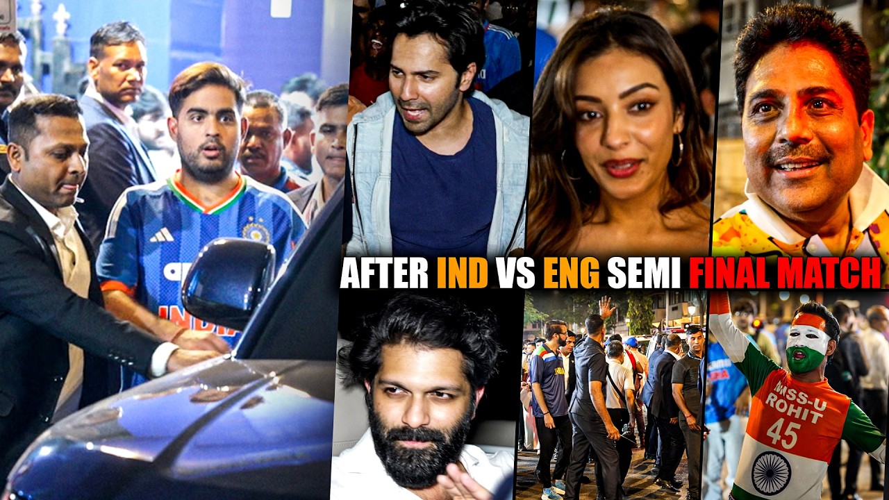 Dhoni, Ambani Family, Varun Dhawan, Anil Kapoor After Ind vs Eng Semi Final Match