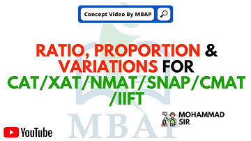 Ratio, Proportion & variations for CAT/XAT/NMAT/SNAP/CMAT/IIFT