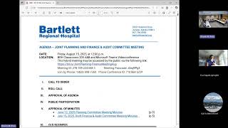 August 15, 2025 Joint Planning & Finance and Audit Committee Meeting