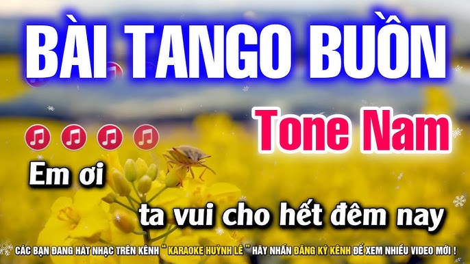Karaoke Bài Tango Buồn Tone Nam - Nhạc Sống Beat Mới | Karaoke Huỳnh Lê