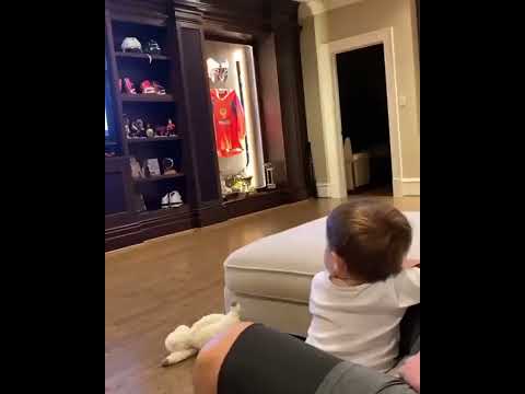 Ovi And Jr Watching Video Game Caps Vs Red Wings On Television During Pandemics