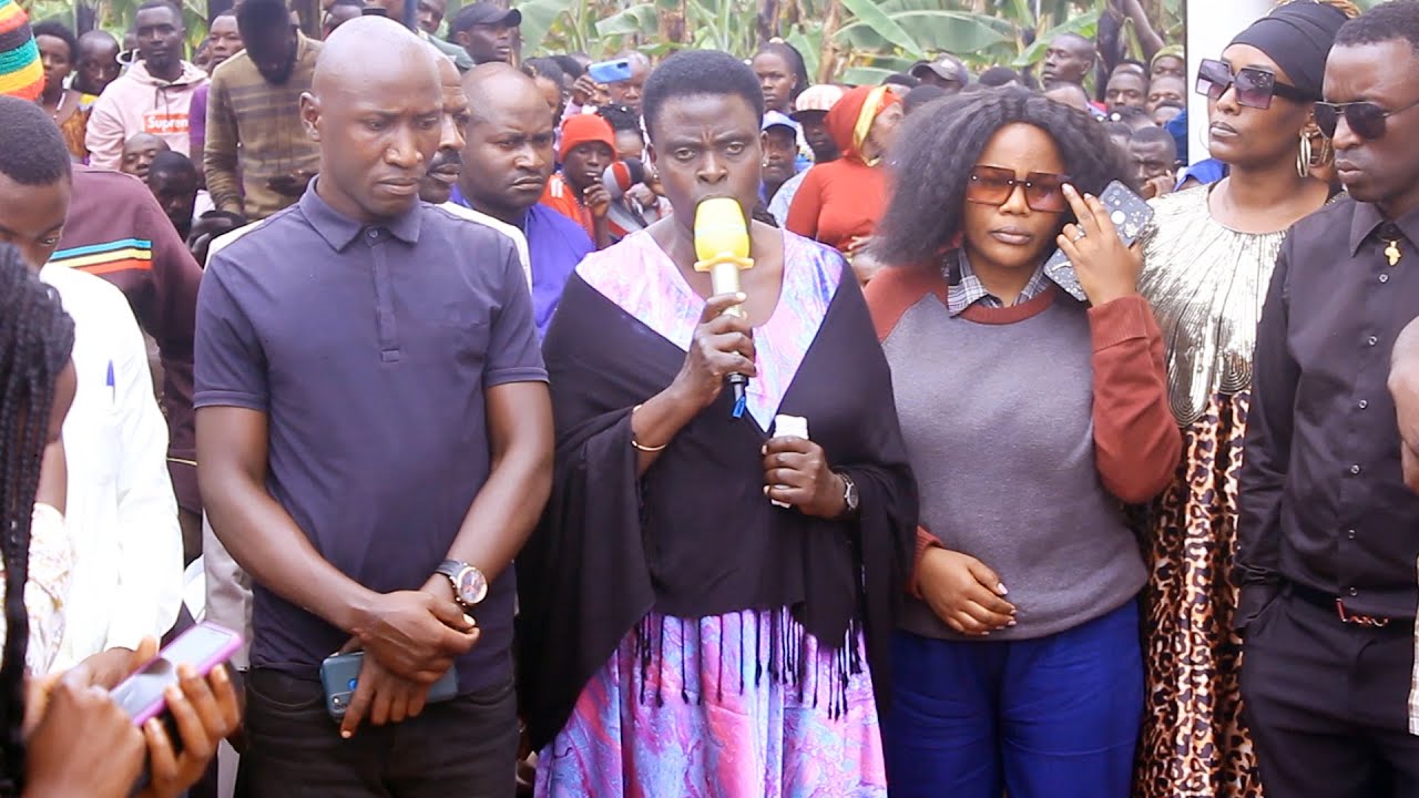 GREATER AFRICAN RADIO STAFF GIVING THEIR SPEECH AT CLARE'S BURIAL