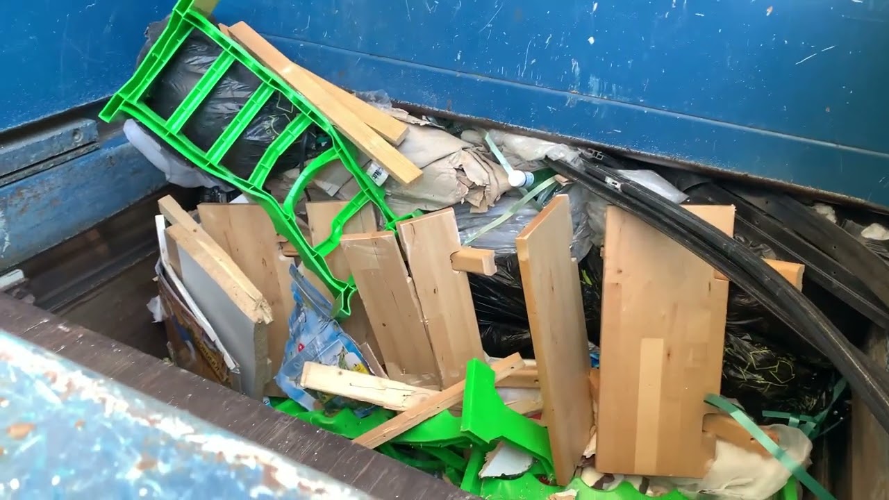 Compactor VS Bulky Waste (Slowmo) (4K) YouTube