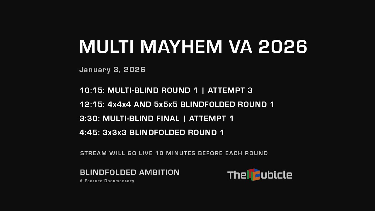 Multi Mayhem VA 2026 — A Blindfolded Speedcubing Competition | Day 2
