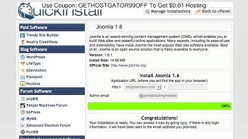 Install Joomla At HostGator Using QuickInstall