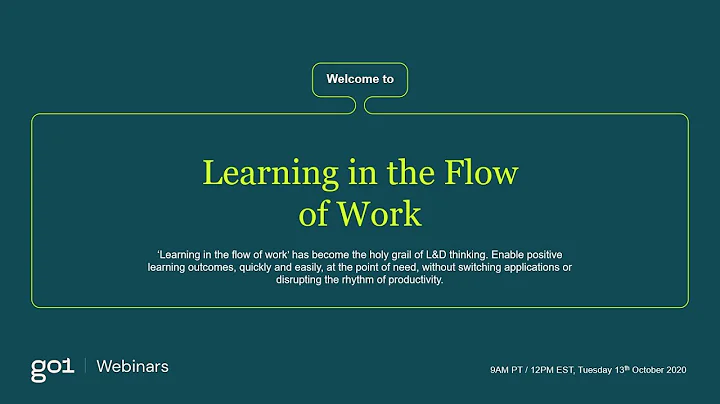 [Webinar] Learning in the Flow of Work