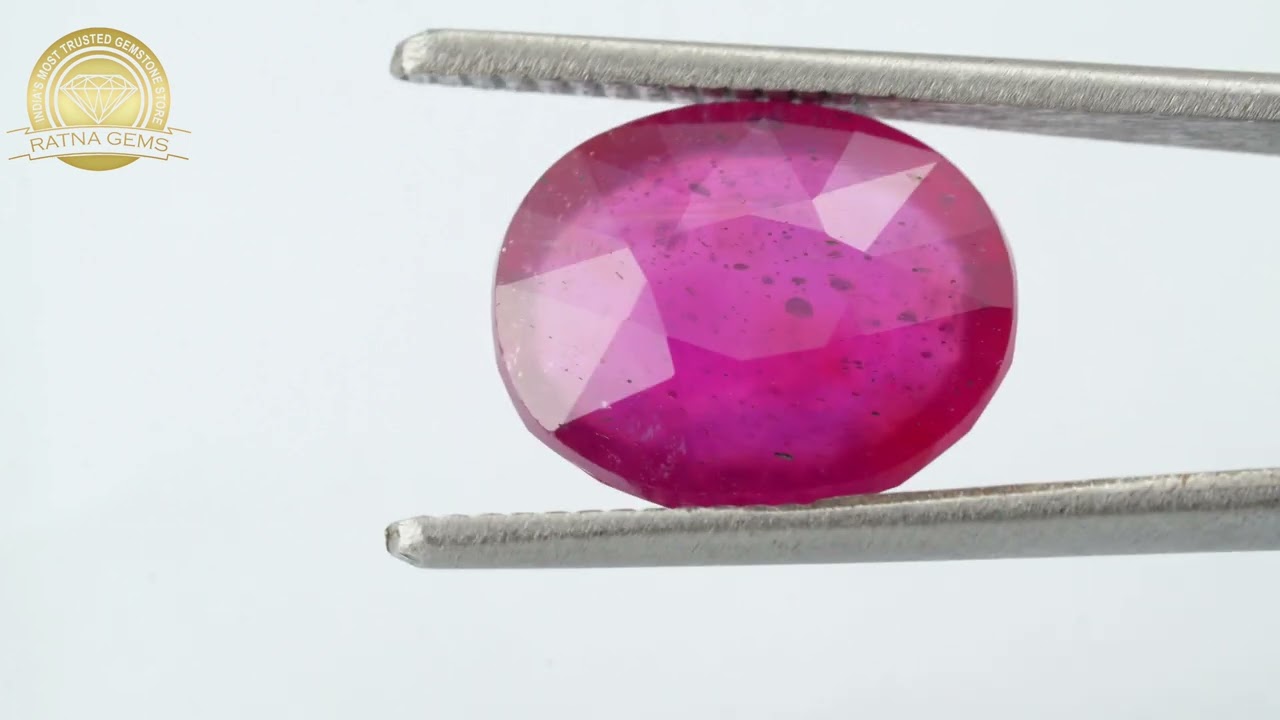 Manik Stone 8.54 Ratti - 7.77 Carat Ruby Stone - Bangkok A1 4 Product video for Manik Stone 8.54 Ratti - 7.77 Carat Ruby Stone - Bangkok A1