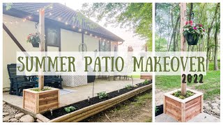 SUMMER PATIO MAKEOVER 2022 | SUMMER PATIO IDEAS | DIY PLANTER BOX | FARMHOUSE COTTAGE STYLE