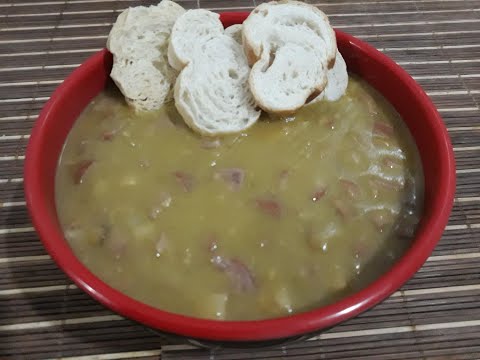 Caldo de Ervilha com Bacon e Calabresa - Super Cremoso