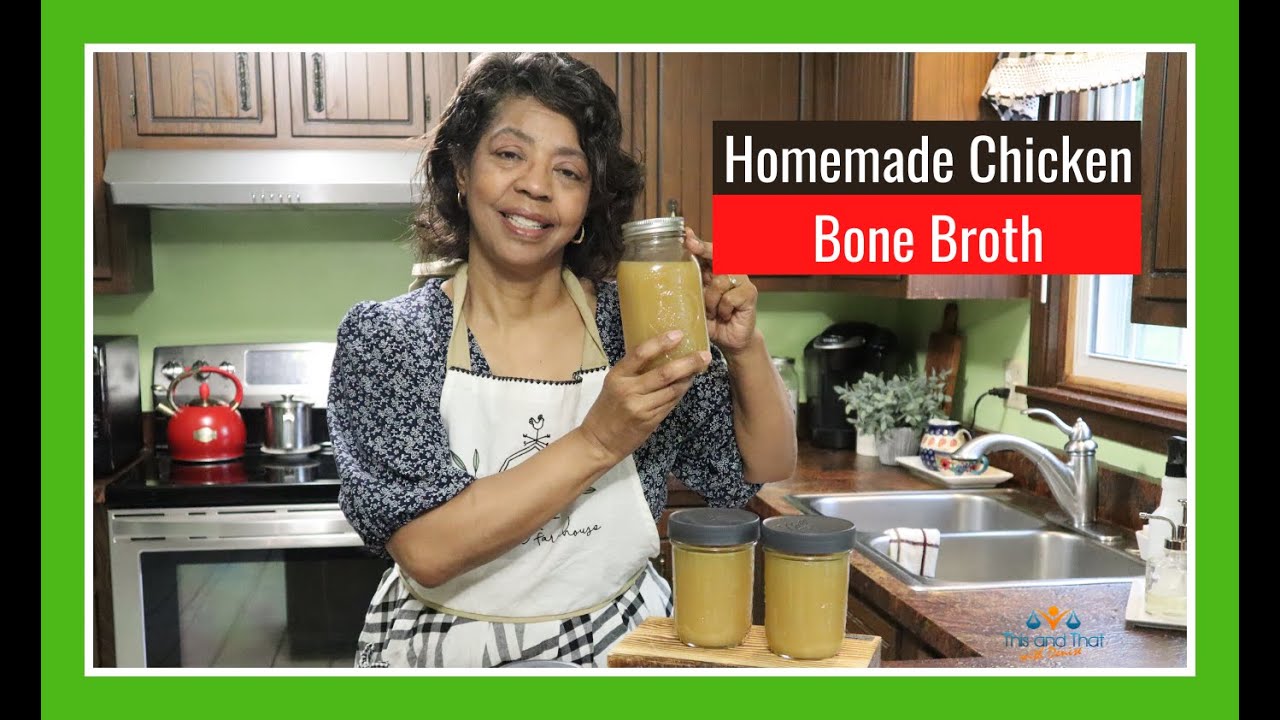 How To Make Stovetop Chicken Bone Broth Easy Chicken Bone Broth Recipe Youtube