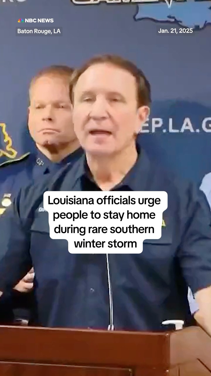 Louisiana officials urge people to stay home during rare southern winter storm