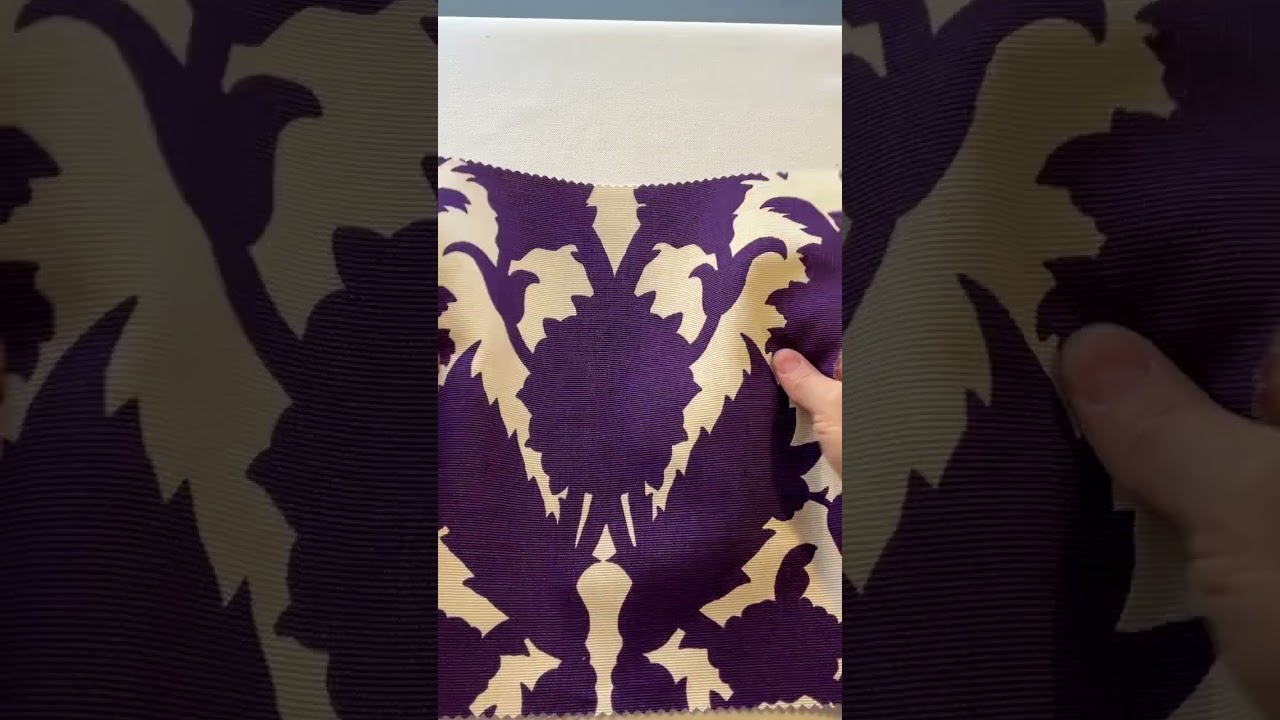 Duralee Fabric 20879-204 Amethyst Cotton Damask Drapery Fabric Ottoman Weave