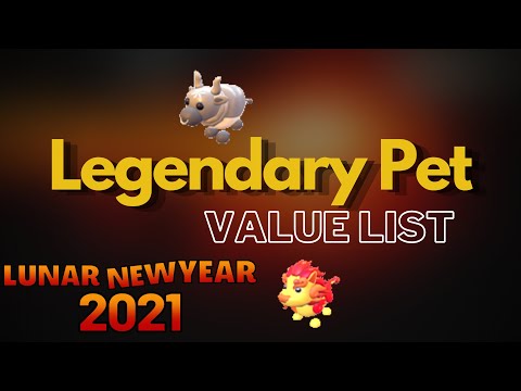 Legendary Pet Value List - Roblox Adopt Me 