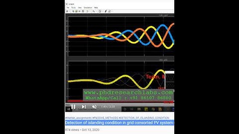 Detection of islanding condition in grid consorted PV system using Passive methods Simulink model
