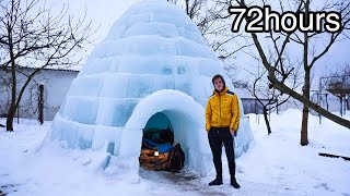 I Spent 72 Hours Building a Snow House and Stayed Overnight There